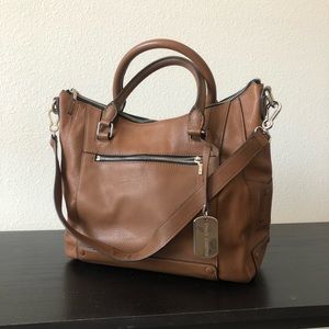 Vince Camino hand bag - dark camel color, handles and long strap